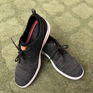 Rockport Zaden Plain Toe Black Nubuck Mesh Mens Casual Oxfords & Lace Ups